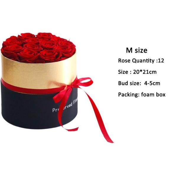 Preserved flowers gift boxes luxury gift preserved roses round box flower gift box with ribbon