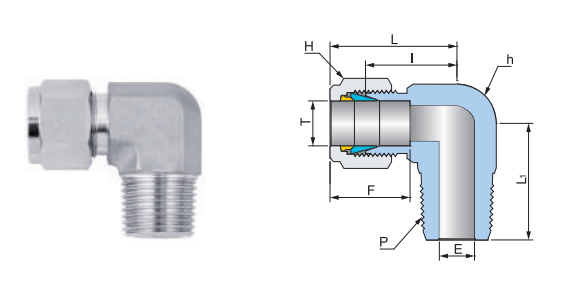 Industrial Stainless Steel Tube Fittings With Male Connector Head Code Hexagon
