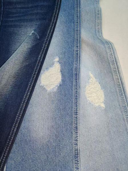 Tissu denim INDIGO FONCÉ en coton polyester de poids lourd 11,4 oz avec construction 10+10*7 JSD3243 pour jeans
