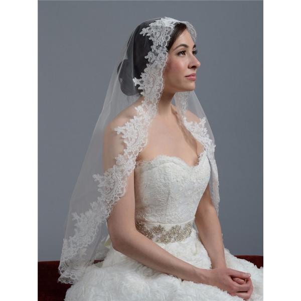 Embroidery Cord lace with Rhinstone Ivory/White Bridal Veil Wedding Accessories