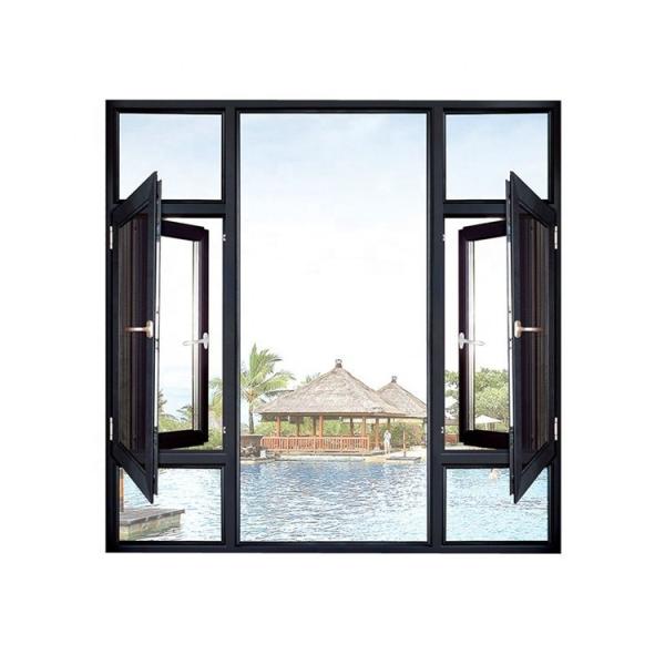 Horizontal Opening Pattern Aluminium Casement Windows With Blinds for Shielding Kitchen