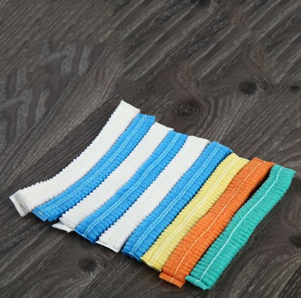 Non Woven Disposable Cap , Surgical Bouffant Cap Elastic Double Reinforcement