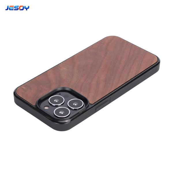 Scratch Resistant Engraved Wood iPhone Case Lightweight Microfiber Phone Case Eco Friendly