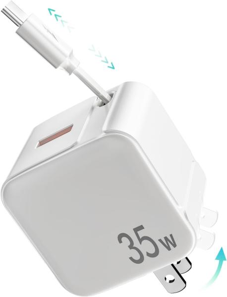 2 em 1 Adaptador de Parede de Telefone Carregador 35W Portos 8Pin Com Cabos Retráteis