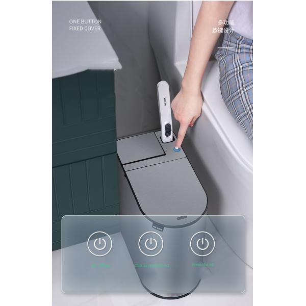 Automatic Household Toilet with Lid Narrow Paper Basket Sewn Disposable Toilet Brush Intelligent Induction Sensor Garbage Can