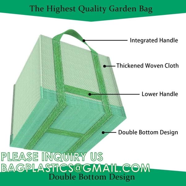 Heavy Duty Home and Yard Waste Bag 48-Gallon Woven Polypropylene, Reusable Lawn and Leaf Garden Bag with Reinforced