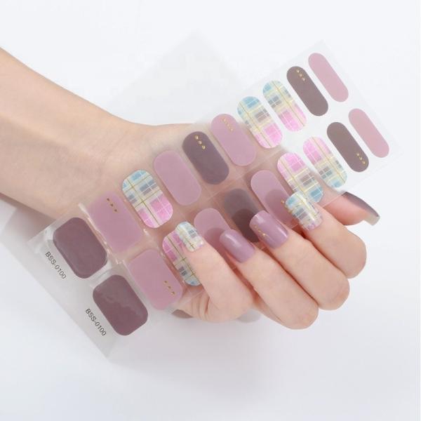 Competitive Price Pink Marble Nail Polish Strips Nail Stickers Custom Make Bling Hot Girl Nail Decal Manufacturer From China