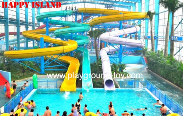 Galvanized Steel Water Park Equipments Kids' Body Water Slides Fiberglass Pool Slides