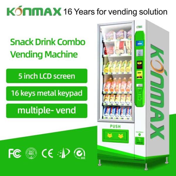 máquina de venda automática dos petiscos e das bebidas do mícron 180pcs para o supermercado