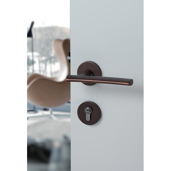 Black PVD Gold Brass Door Lock Set 148mm 72mm Double Wood Door Lever Set