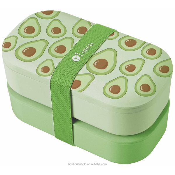 Colorful 1200ml Double Layer Eco Friendly Salad Bento Lunch Box with Bag and Cutlery