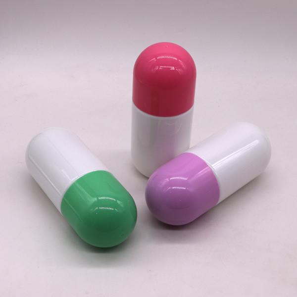 250 ml/8 oz PET Bouteille en plastique de qualité alimentaire en forme de capsule brillante avec bouchon à vis et joint thermique