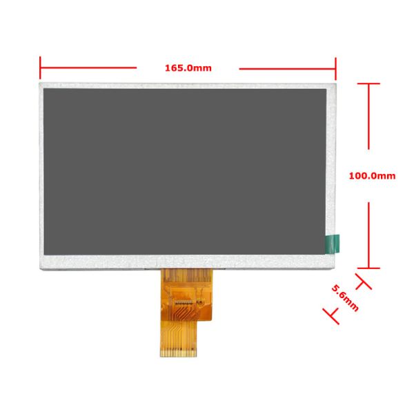 7 inch 1024x600 Full HD HDMI LCD Display 1000nits TN LCD Module Wide Temperature LVDS FPC 40pin Connector