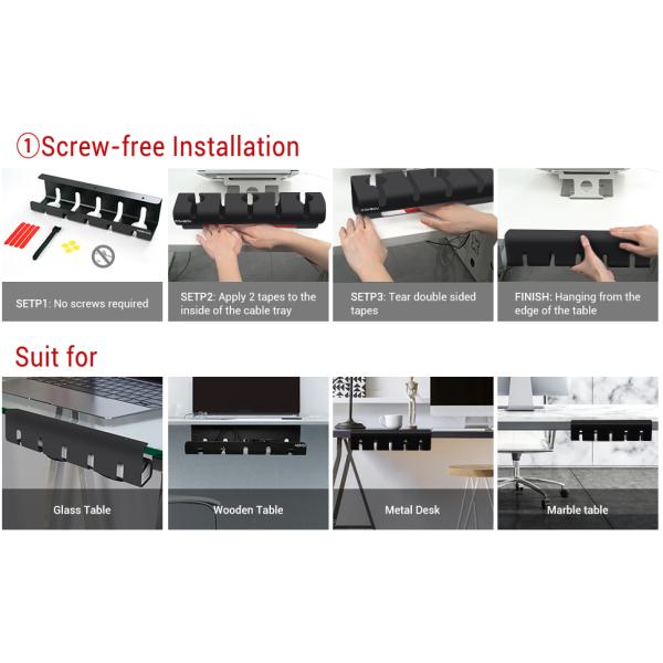 Under Desk Cable Wire Management Tray with Powder Coating and ISO ROHS Certificate