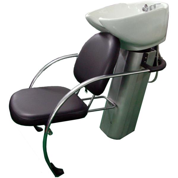 Metal Rack Portable Shampoo Bowl And Chair , Hair Shampoo Chair No Footrest