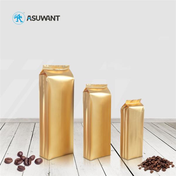 Custom Printed Coffee Tea Bags Sealable Aluminum Foil Side With Tin Tie