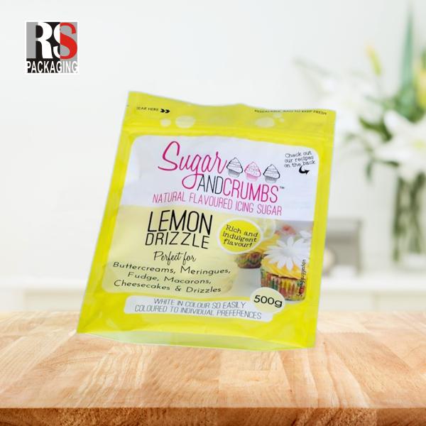 Tableware Disposable Laminated Poly Bag Zipper Stand Up Resealable Plastic Bags