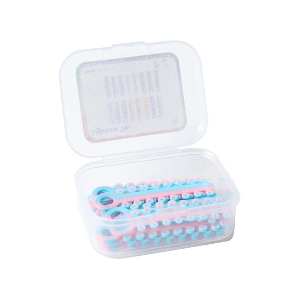 Bicolor Ligature Tie Orthodontic Elastic 20sticks/pk 16pcs/stick 20 Available For Dental Braces