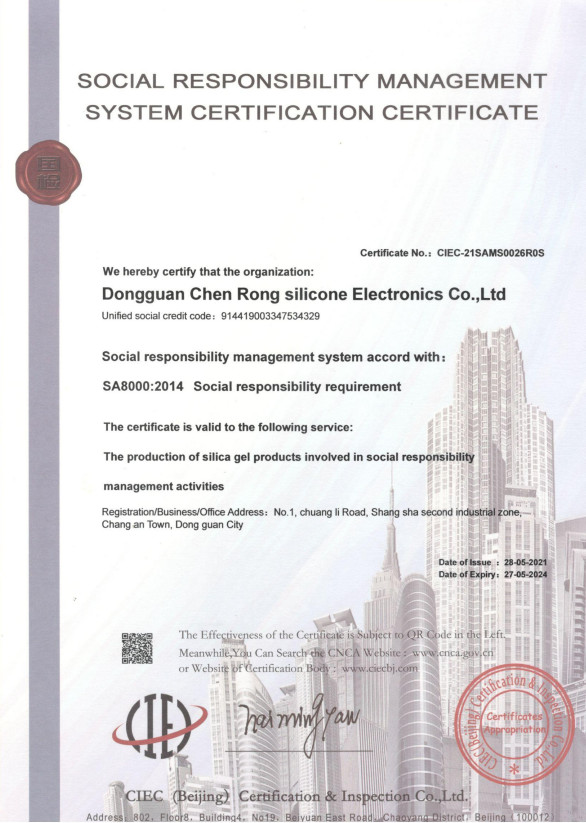 Dongguan Libo Silicone Electronics Co., Ltd. Сертификации