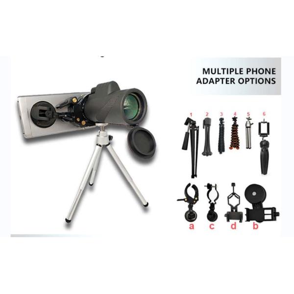 Phone Night Vision Thermal 12x50 Monocular Telescope HD Military With Phone Adapter