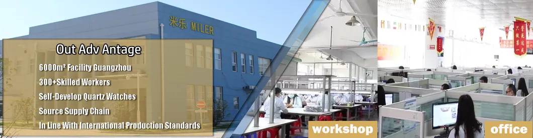 Miler ML777 Horloge à quartz imperméable avec étui en cuir 14 cm