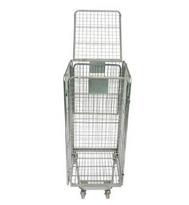Zinque a gaiola Lockable chapeada do armazenamento, bordo de Mesh Security Cage With Top do fio