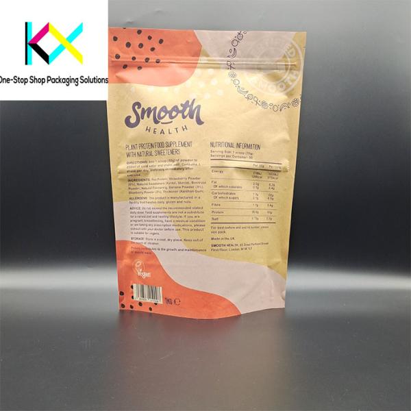 Custom Food Packaging Bags with kraft paper Stand Up Pouch Design for Food and Snacks