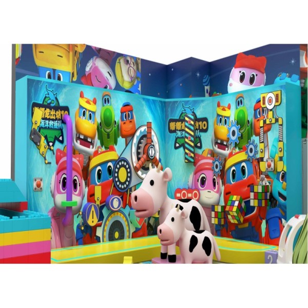 Custom Macaron Play Kids Indoor Play Structure Castle Maze Slide Trampoline for Home Villa