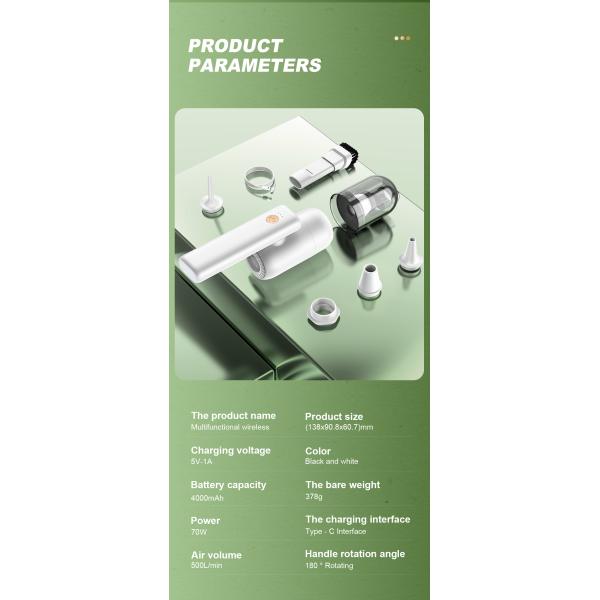 YANTU H13 5800PA 12V Mini Handheld Wet and Dry Portable Vacuum Car Home Wash Cleaner