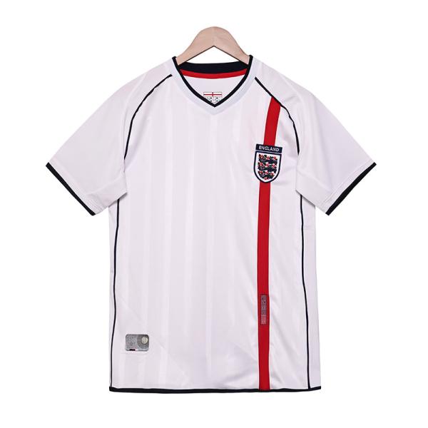 England Retro 2002 Home National Team Football Jerseys Classic Replica Customization