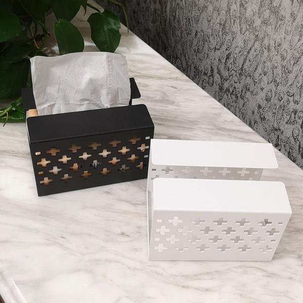 Modern Square Metal Paper Facial Tissue Box Cover Holder for Bathroom Vanity Countertops, Bedroom Dressers