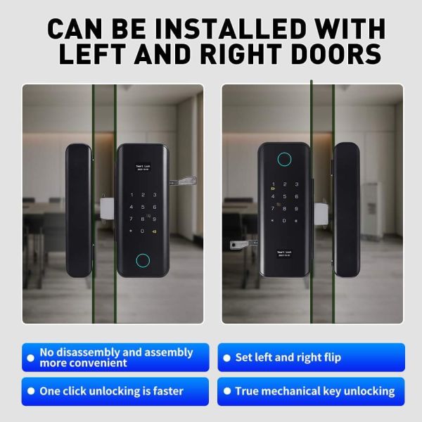 Qleung G11s Smart Tuya Glass Door Lock Secure Office Home Easy To Install