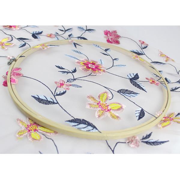 120 см вышило флористической Мулти покрашенной марле ткани шнурка для фабрики одежды