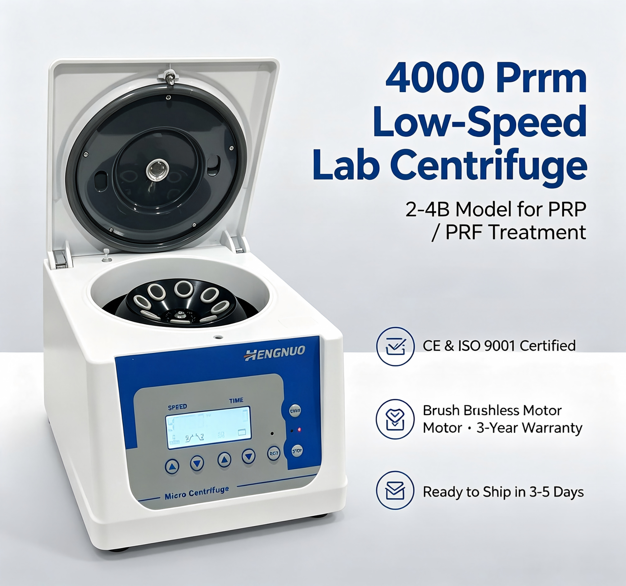 2-4B Benchtop Medical Centrifuge Machine Brushless 4000rpm 8x15ml/12x10ml CE