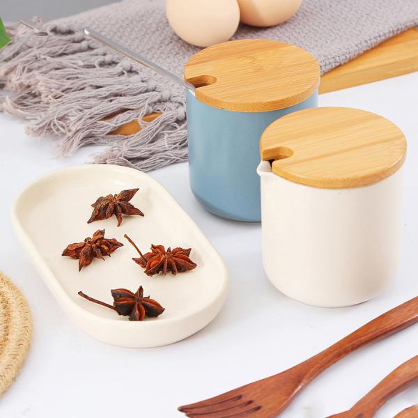 Savall Nordic LFGB Kitchen Seasoning Pot WIth Wooden Cover