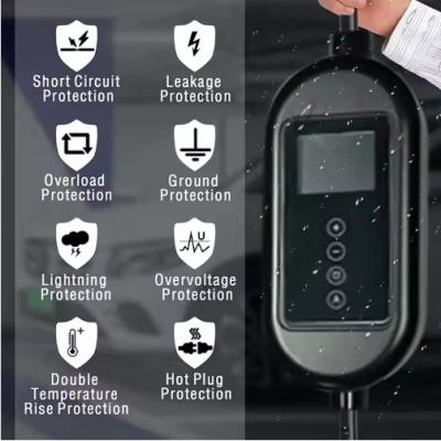 7KW Portable EV Charger 32A 110V-240V with LED Indicators
