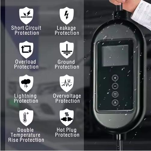 7KW Portable EV Charger 32A 110V-240V with LED Indicators
