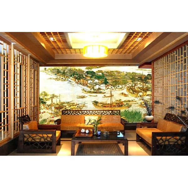 SS-025 Chinese Style Restaurants, Dance hall Cotton Fabric Interior Decoration Wallpapers
