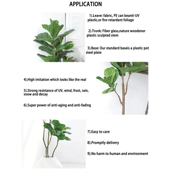 120cm 160cm Artificial Ficus Lyrata House Floor Plants Evergreen Refreshing Plants