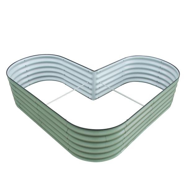 Light Green L Shaped Galvanized Steel Planter Box 5.5*5.5*1.4FT