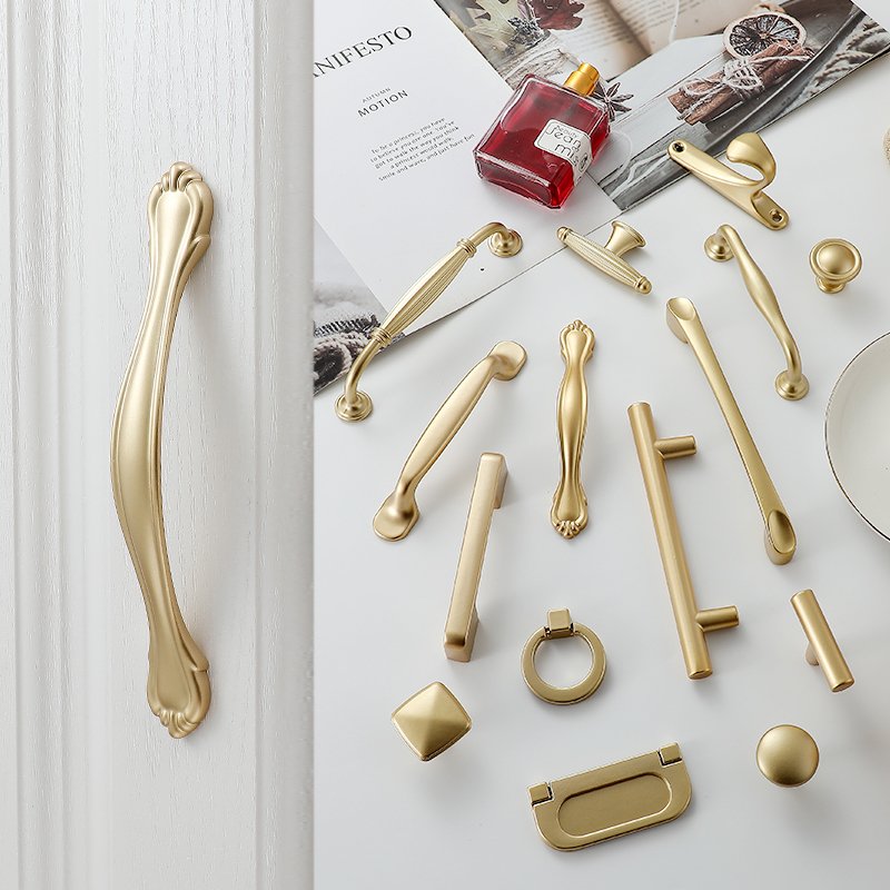 Modern Simple Luxury Golden Aluminum Alloy Durable Rectangle Cabinet Door Handle Invisible Kitchen Gym Closet Wardrobe Drawer
