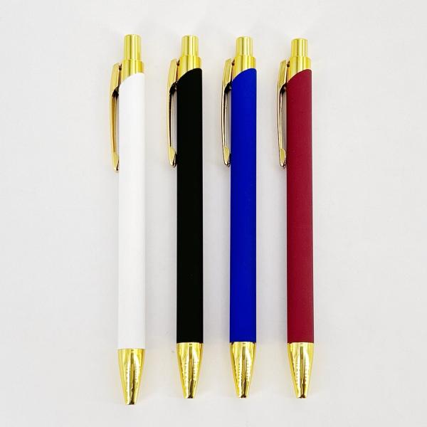 Soft Touch Press Ballpoint Pen 1.0mm Soft Coating Plastic Ball Pen For School Office