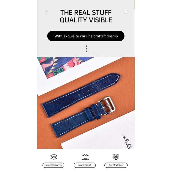 Vintage Blue Genuine Leather Strap