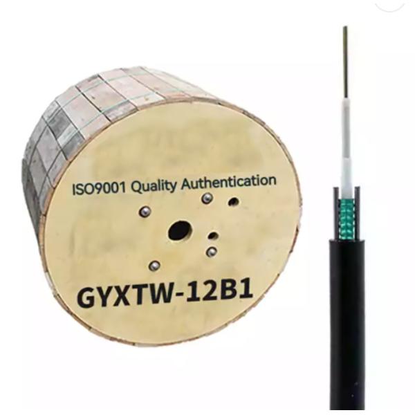 12 Fiber Aerial Optical Fiber Cable GYXTW G652D / SM 1500N For Telecom Comunication