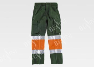 Workers Reflective Orange Hi Vis Trousers / Fashion Mens Safety Work Pants 