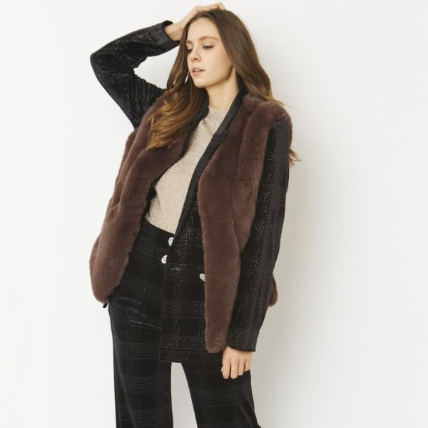 Sensual Faux Rabbit Fur Waistcoat