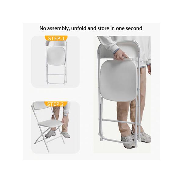 Wholesale Folding Portable Pp Plastic Metallic Frame Dinning Chair Plastic Chairs For Events