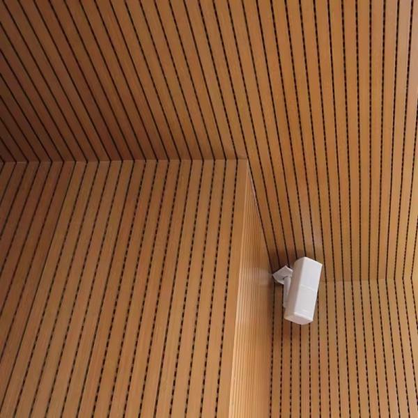 China wholesale oem available grooved modern sound proof wall natural oak wood acoustic panels for Auditorium