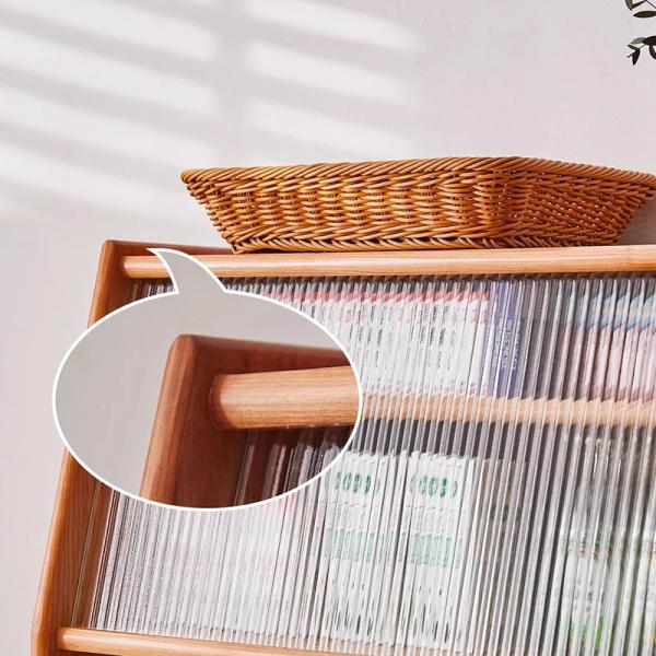Solid Wood Kitchen Storage Cupboard Wooden Furniture Woven Dishes Cabinet in Pantry