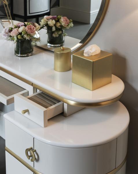 Mirrored Makeup Vanity Desk Dressing Table Chair Set ODM